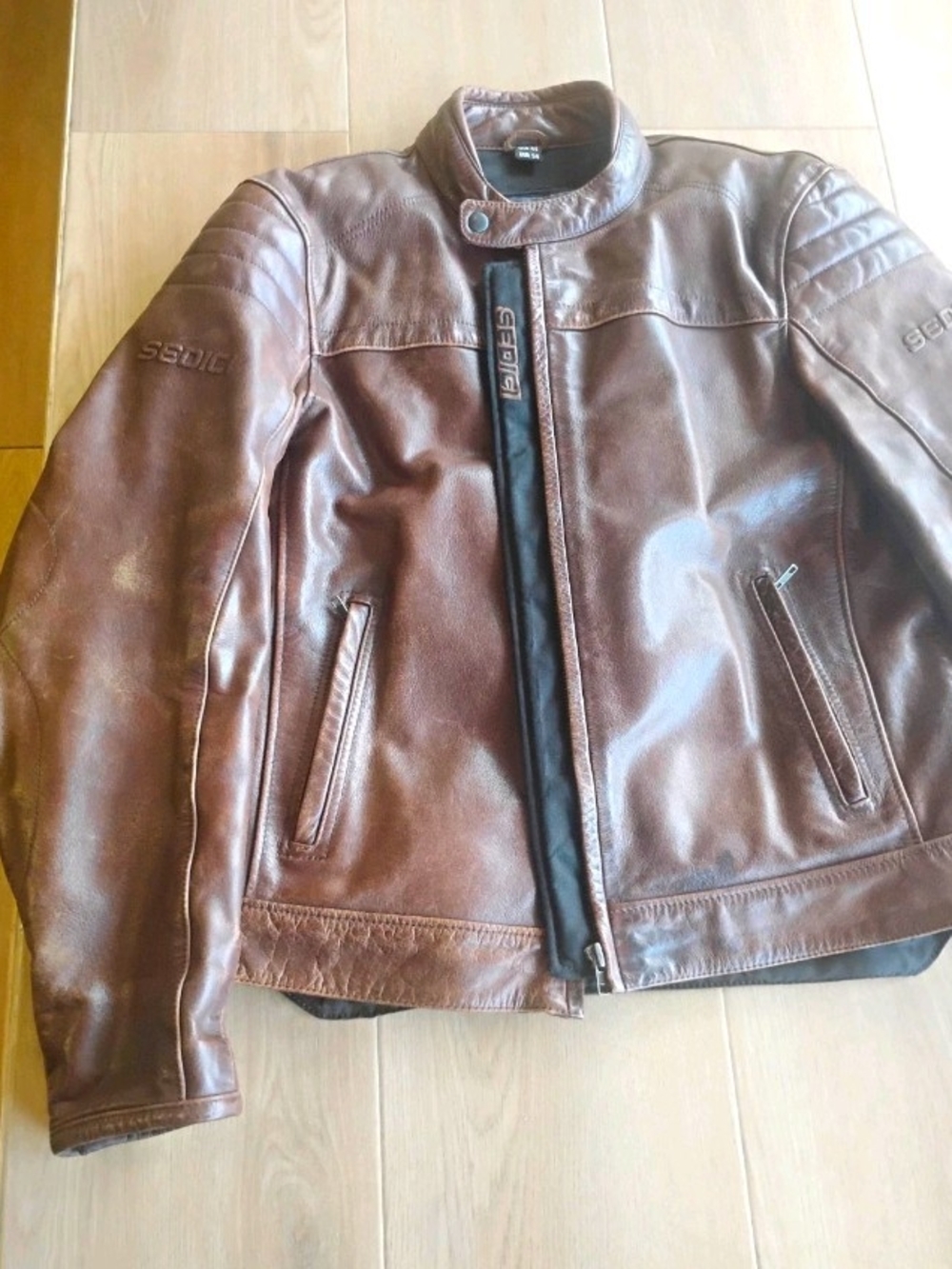 Men's Brown Leather Bomber Jacket